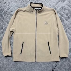 Ducks Unlimited Jacket Men XXL Beige Fleece Windbreaker Hiking Outdoor Full Zip